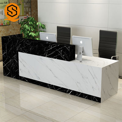 quality  Seamless Joint Solid Surface Furniture 2 Person Custom Built Reception Desk factory