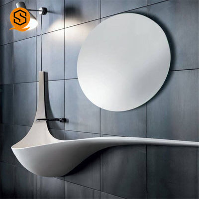 quality  Acrylic Resin Unique Wall Hung Wash Hand Basin White Color Resists Discoloration factory