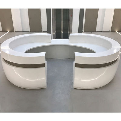quality  OEM Round Airport Reception Desk Solid Surface Reception Counter factory