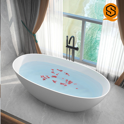 Regular popular bath tub design artificial stone matte white black freestanding bathtub