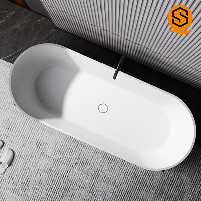 Residencial bathroom furniture artificial stone durable bathtub with four legs