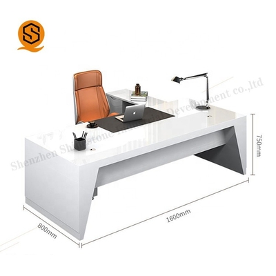 Easy Repairable Solid Surface Furniture Boss L Shaped Work Table