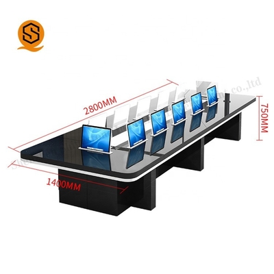 Meeting Room Black Conference Table With Artificial Stone Material