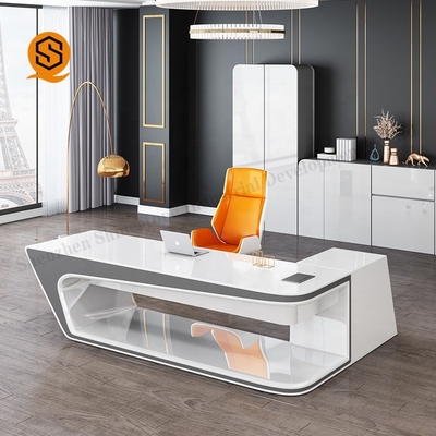 Solid Surface L Shaped Executive Desk Anti Pollution OEM ODM Available