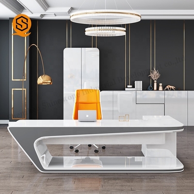 Solid Surface L Shaped Executive Desk Anti Pollution OEM ODM Available