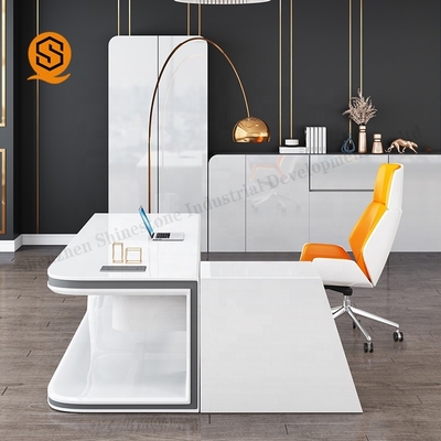 Solid Surface L Shaped Executive Desk Anti Pollution OEM ODM Available