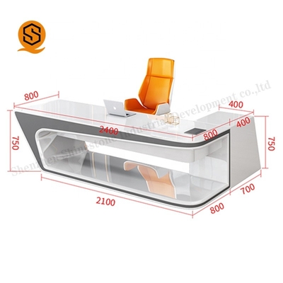 Solid Surface L Shaped Executive Desk Anti Pollution OEM ODM Available