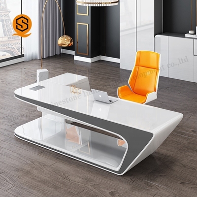 Solid Surface L Shaped Executive Desk Anti Pollution OEM ODM Available