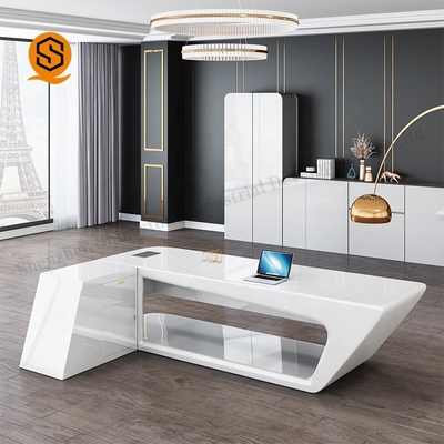 Solid Surface L Shaped Executive Desk Anti Pollution OEM ODM Available