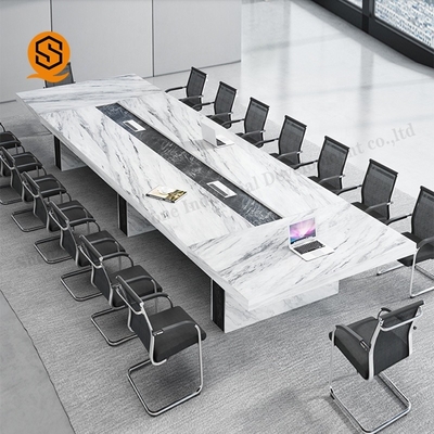 Marble Solid Surface Conference Table Rectangle 12 Feet Conference Table