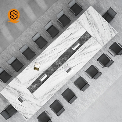 Marble Solid Surface Conference Table Rectangle 12 Feet Conference Table