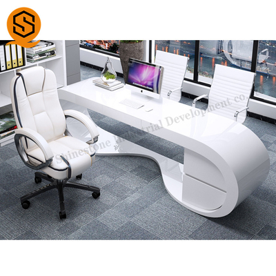 Artificial Stone Curved Executive Desk Shaped Customized Requirement