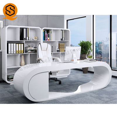 Artificial Stone Curved Executive Desk Shaped Customized Requirement