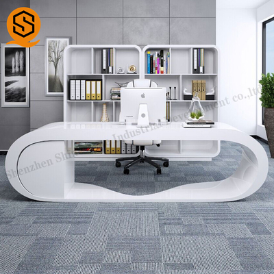 Artificial Stone Curved Executive Desk Shaped Customized Requirement