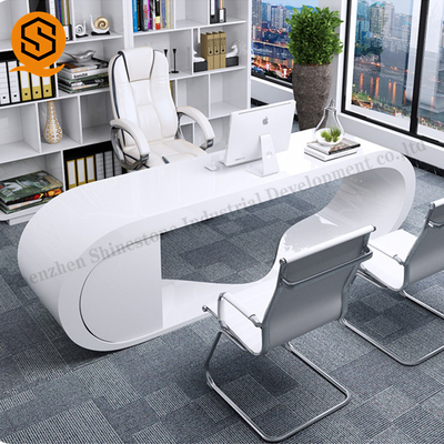 Artificial Stone Curved Executive Desk Shaped Customized Requirement