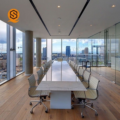 Artificial Stone Marble Contemporary Conference Room Tables Rectangular Meeting Table