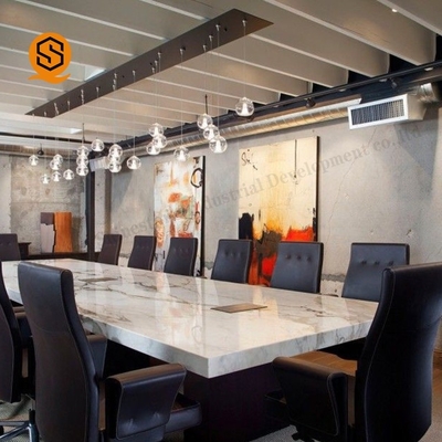 Artificial Stone Marble Contemporary Conference Room Tables Rectangular Meeting Table