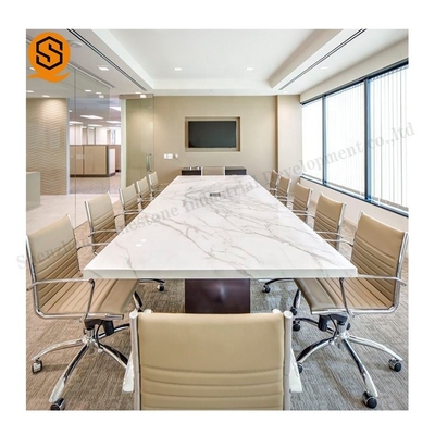 Artificial Stone Marble Contemporary Conference Room Tables Rectangular Meeting Table
