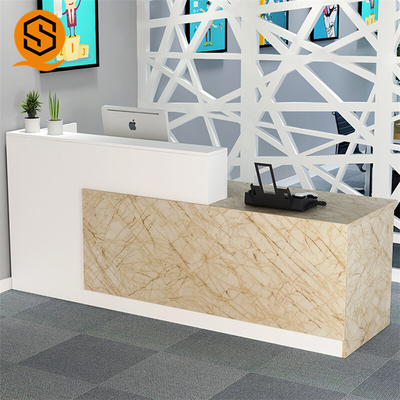 Seamless Joint Solid Surface Furniture 2 Person Custom Built Reception Desk