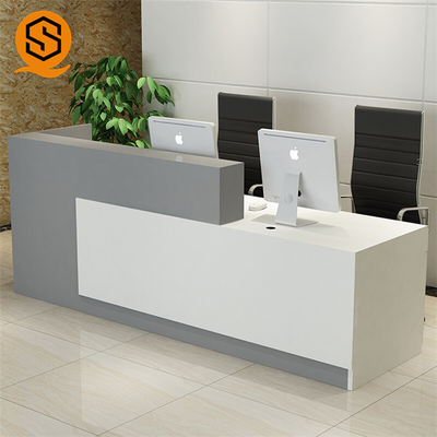 Seamless Joint Solid Surface Furniture 2 Person Custom Built Reception Desk