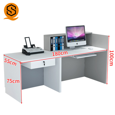 Seamless Joint Solid Surface Furniture 2 Person Custom Built Reception Desk
