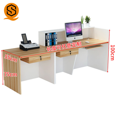 Seamless Joint Solid Surface Furniture 2 Person Custom Built Reception Desk