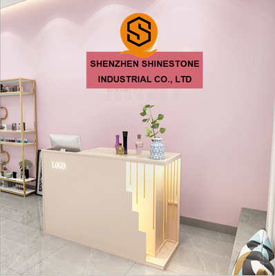 Solid Surface Nail Salon Reception Desk Lacquered Surface Retail Cash Register Counter