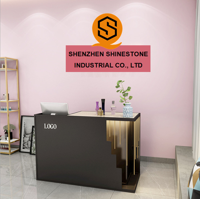 Solid Surface Nail Salon Reception Desk Lacquered Surface Retail Cash Register Counter