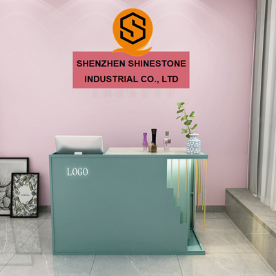 Solid Surface Nail Salon Reception Desk Lacquered Surface Retail Cash Register Counter