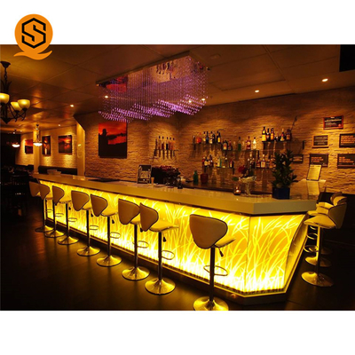 OEM Processing Solid Surface Bar Counter Multiple Colors L Shaped Bar Counter