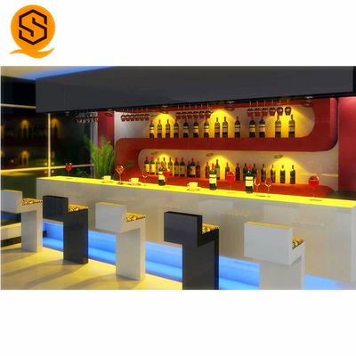 Marble Stone Coffee Shop Bar Counter I Shape Hygienic Antibacterial