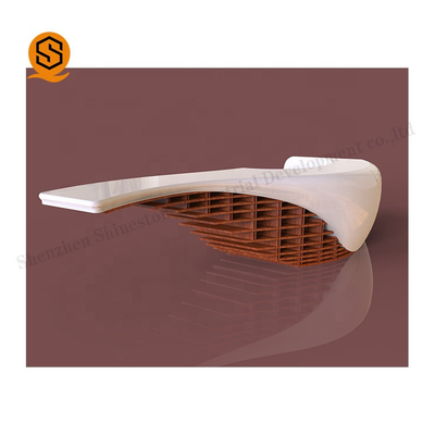 Antipollution Airport Reception Desk Acrylic Solid Surface Material