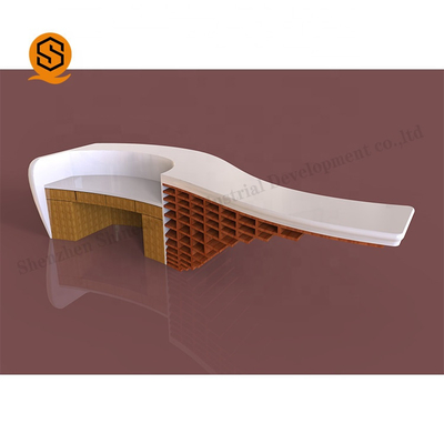 Antipollution Airport Reception Desk Acrylic Solid Surface Material