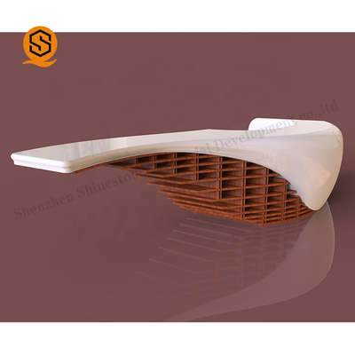 Antipollution Airport Reception Desk Acrylic Solid Surface Material