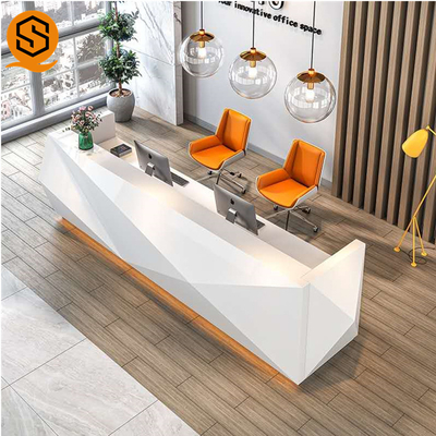 Checkout Rectangle Reception Counter Hotel Furniture Diamond Shaped