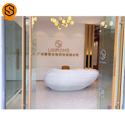 No bubbles Curved Oval Reception Desk Airport Reception Area Desk