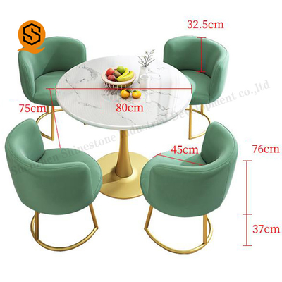 Waterproof Modern Restaurant Table Round Marble Dining Table Set