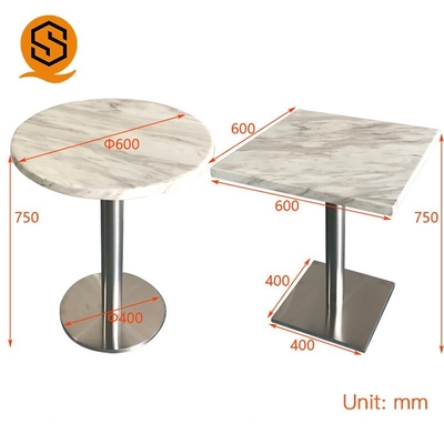Easy Repairable Modern Restaurant Table Fast Food Small Marble Dining Table