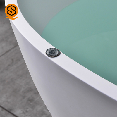 Portable Artificial Stone Bathtub Oval Shaped Easily Repairable