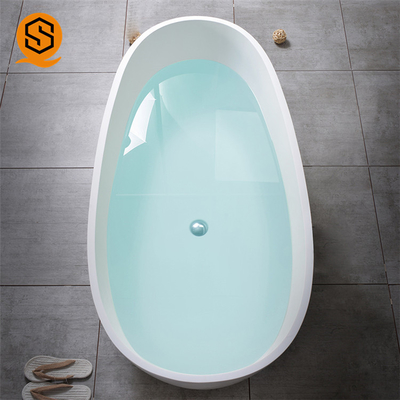 Portable Artificial Stone Bathtub Oval Shaped Easily Repairable