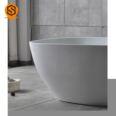 Portable Artificial Stone Bathtub Oval Shaped Easily Repairable