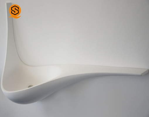 Acrylic Resin Unique Wall Hung Wash Hand Basin White Color Resists Discoloration