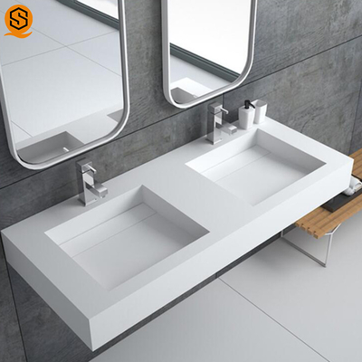 Lavabo White Wall Mounted Hand Wash Basin Artificial Stone Material