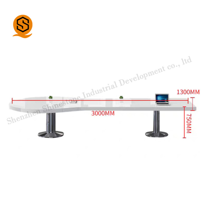 Matte Glossy Solid Surface Conference Table 12 Person Meeting Table