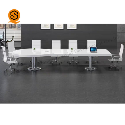 Matte Glossy Solid Surface Conference Table 12 Person Meeting Table