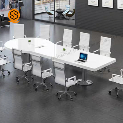 Matte Glossy Solid Surface Conference Table 12 Person Meeting Table