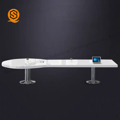 Matte Glossy Solid Surface Conference Table 12 Person Meeting Table