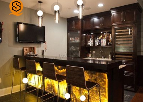 Led Artificial Stone Bar Counter Anti Pollution Size Customized