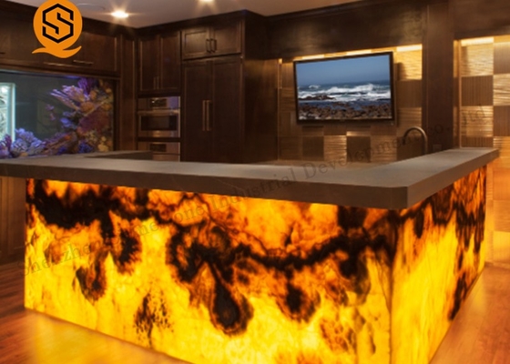 Led Artificial Stone Bar Counter Anti Pollution Size Customized