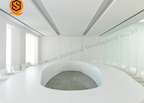 10 12 Person Conference Table O Shaped 100% Repairable Artificial Stone Material